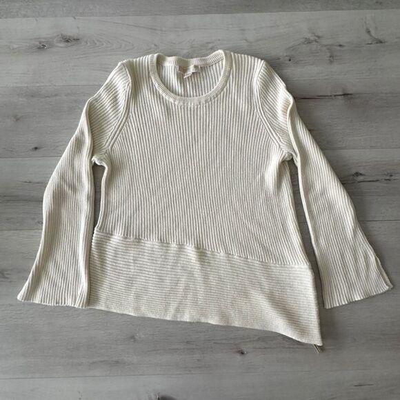 Michael Kors Asymmetrical Sweater Cream XL EUC - Picture 3 of 5